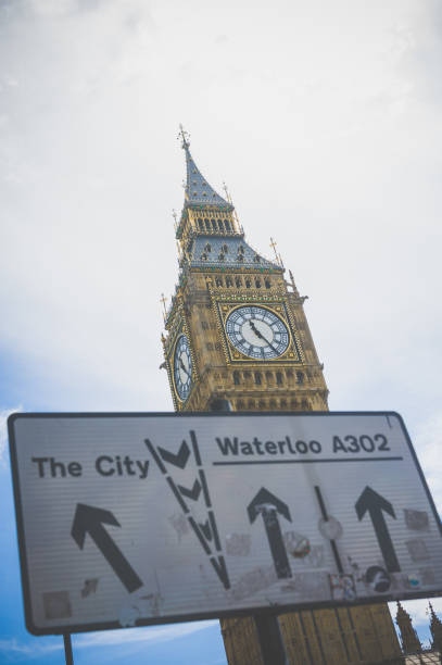 istock Big Ben with road sign 1129147060