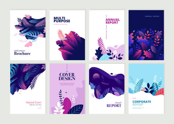Set of brochure, annual report and cover design templates for beauty, spa, wellness, natural products, cosmetics, fashion, healthcare Vector illustrations for business presentation, and marketing. fashion icons stock illustrations