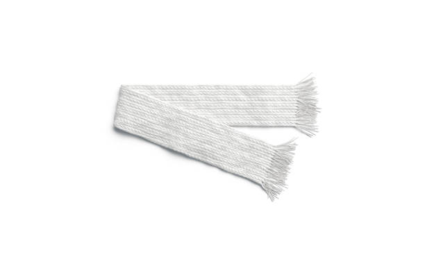 istock Blank white knitted scarf folded mock up, isolated 1129148717
