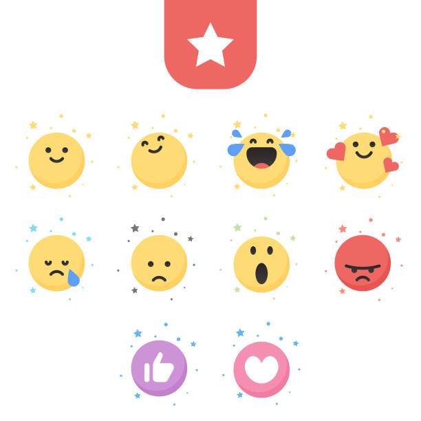 emoticons wesentlich cute sammlung - animated emojis stock-grafiken, -clipart, -cartoons und -symbole