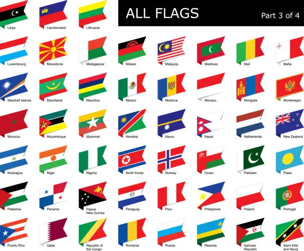 Vector illustration of All world flags