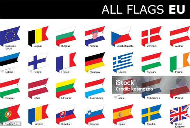 Flags Of European Union Stock Illustration - Download Image Now - France, Germany, Austria