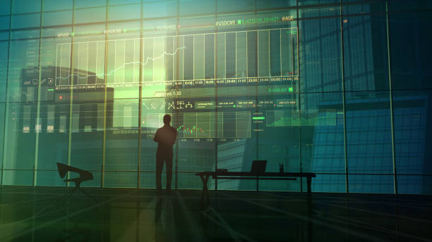 istock The trader considers the data from the exchange 1129150292