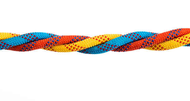 istock Four ropes are together on white background 1129150306