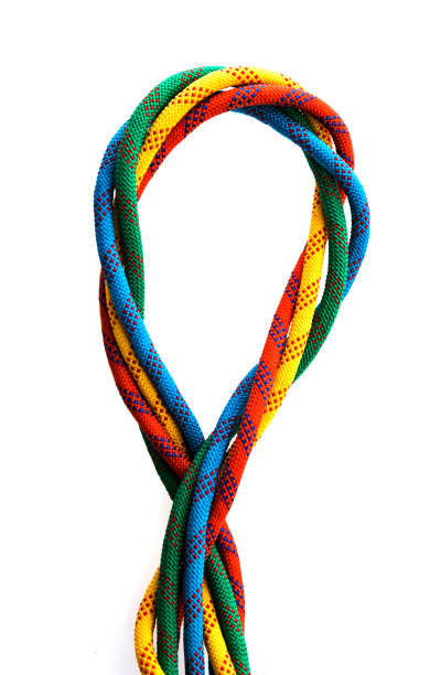 istock Four ropes are together on white background 1129150393