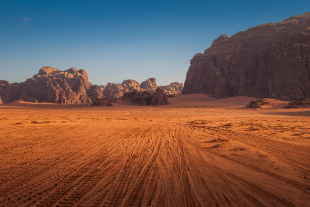istock Desert trail in Wadi Rum, Jordan 1129152386