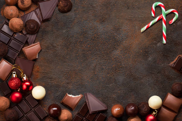 Christmas Chocolate frame - fotografia de stock