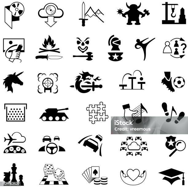 Gaming Genre Icons Stock Illustration - Download Image Now - Icon Symbol, Cloud Computing, Dragon