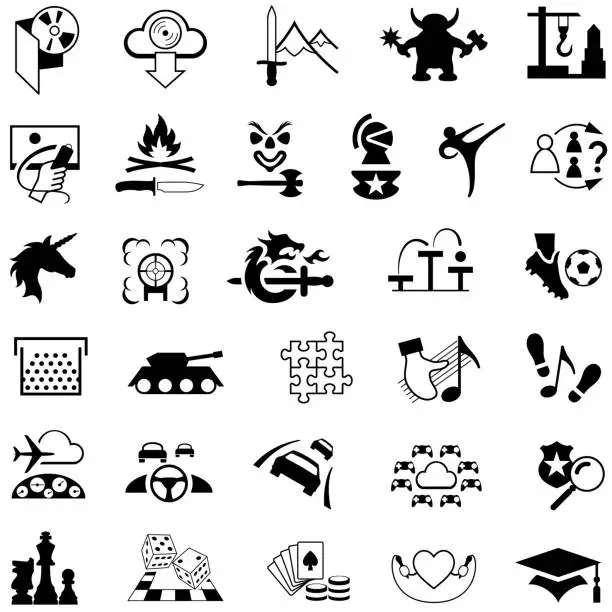 Vector illustration of Gaming Genre Icons