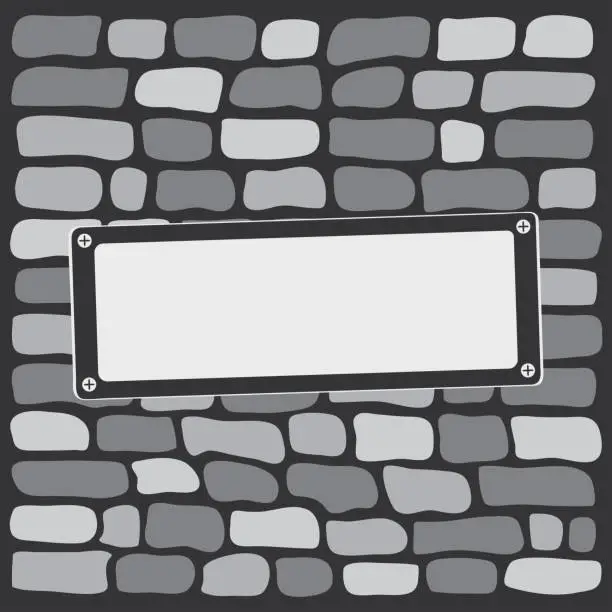 Vector illustration of Gray brick wall. Vector illustration