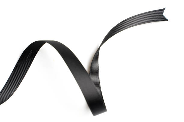 Black Ribbon Border Isolated On White Background Stock Photo - Download  Image Now - Black Color, Ribbon - Sewing Item, Alertness - iStock