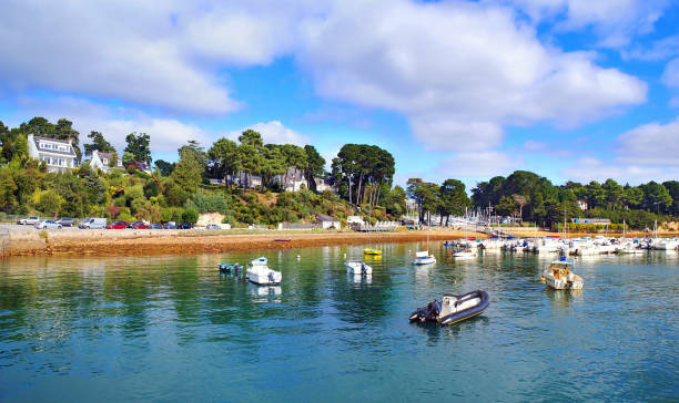 bretoński wybrzeża morbihan. francja - brittany bay sea beach zdjęcia i obrazy z banku zdjęć