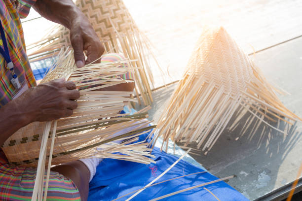 istock Local bamboo hand craft, community traditional in Thailand 1129162346
