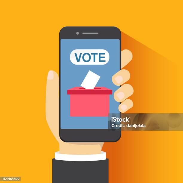 Ilustración de Elecciones En Línea Evoting Internet Sistema De Votación Diseño Plano Ilustración De Vector y más Vectores Libres de Derechos de Votar