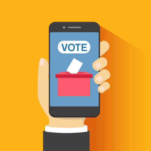 Voting online, e-voting, election internet system. Flat design. Vector illustration vector art illustration