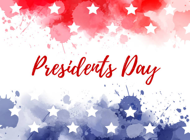 USA Presidents day USA Presidents day background. Abstract background with paint splashes in USA flag colors. Template for national holiday background. presidents day stock illustrations