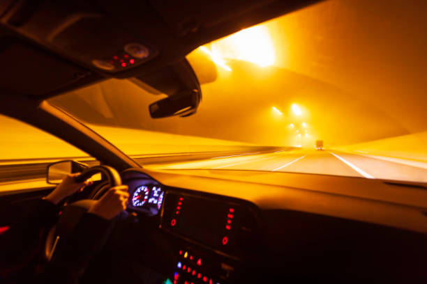 high speed on the highway at night
