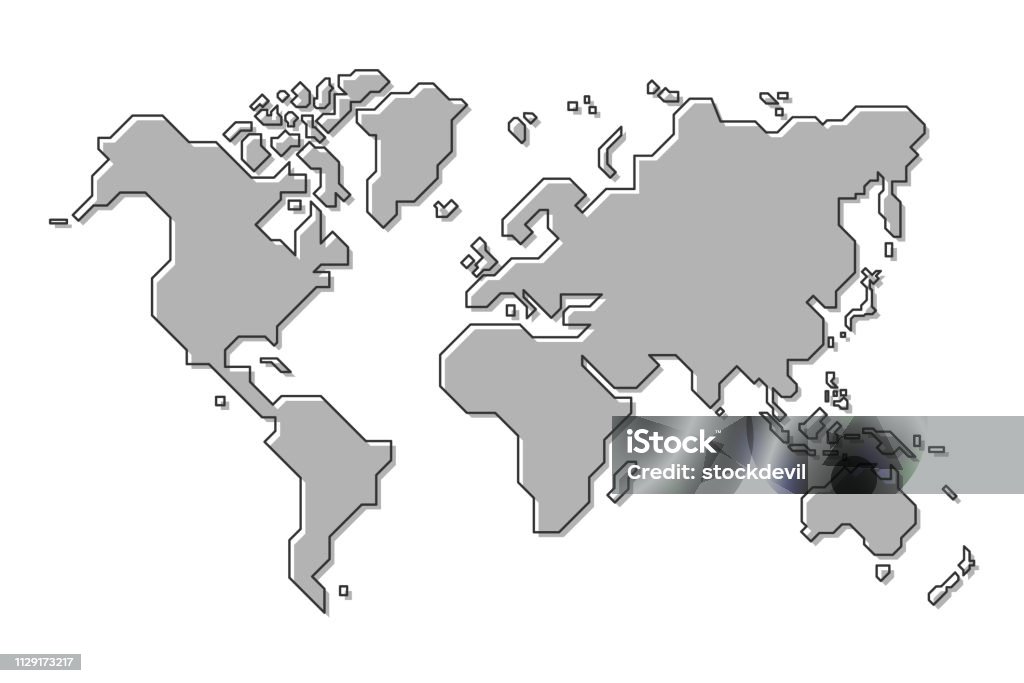 World map . Simple cartoon and outline style . Vector . Abstract stock vector