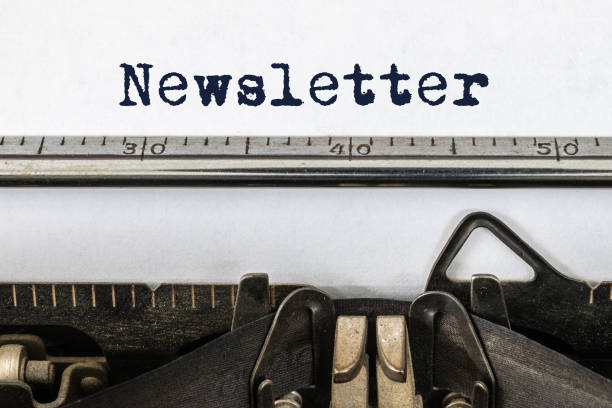A vintage typewriter with the word newsletter
