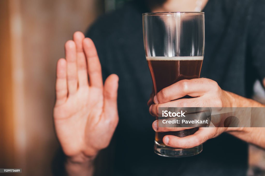 man shows no alcohol Alcohol Free Stock Photo