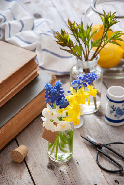 istock Spring flowers in a glass vase 1129174057