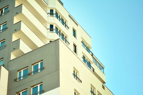istock Modern European residential apartment building 1129174067