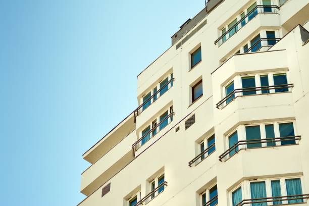 istock Modern European residential apartment building 1129174769