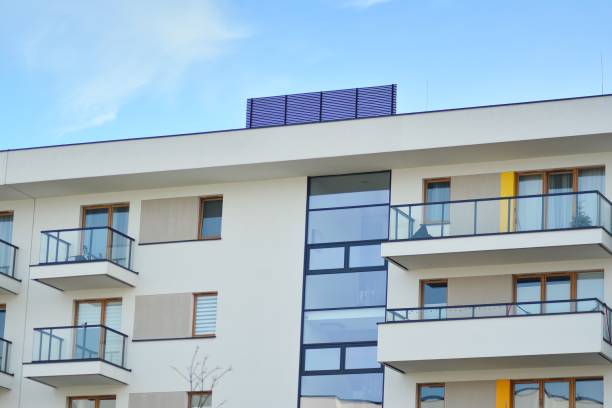 istock Modern European residential apartment building 1129175404