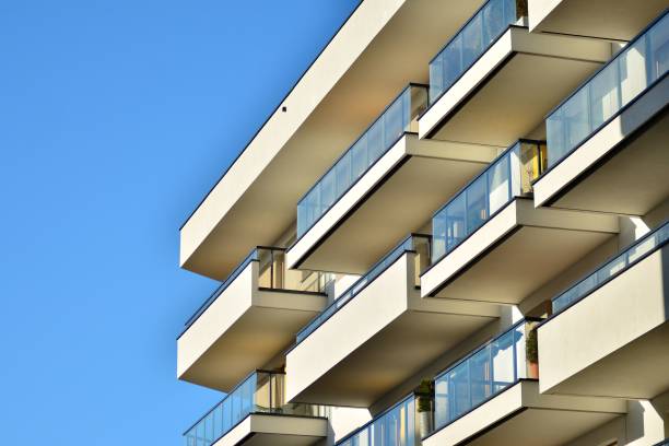 istock Modern European residential apartment building 1129176318