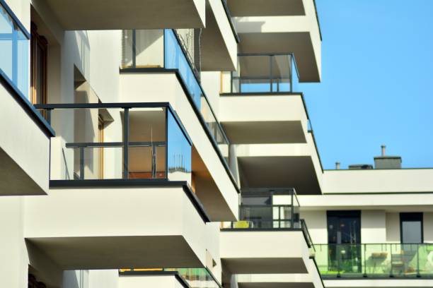 istock Modern European residential apartment building 1129176641