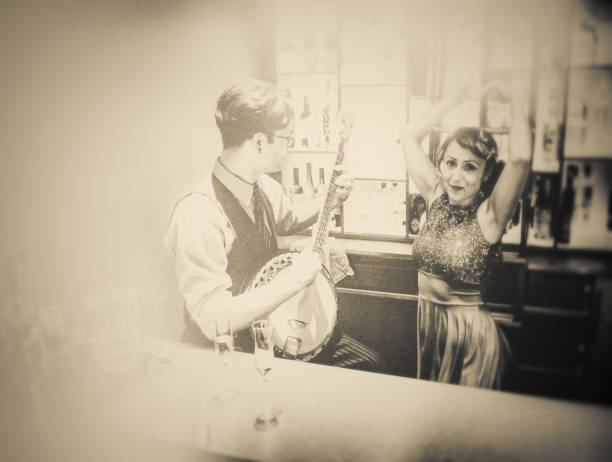 istock Fun with the banjo player in the bar!!! 1129178458