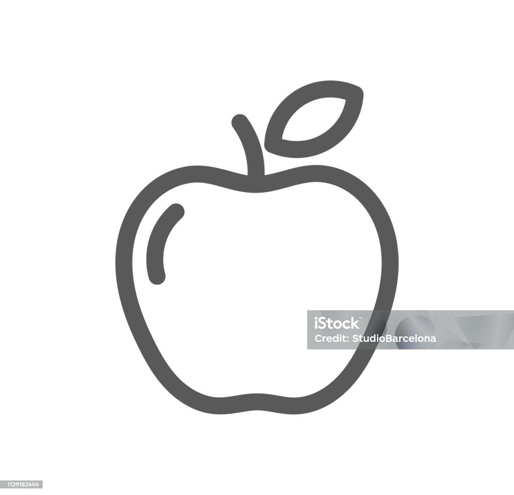 Icona della linea Apple. - arte vettoriale royalty-free di Mela