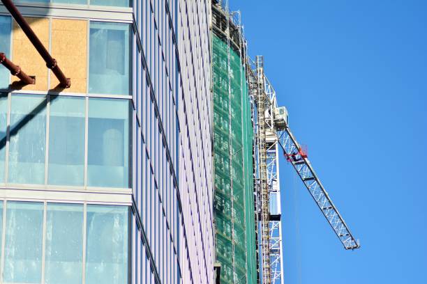 istock Detail view of skyscraper construction 1129182476