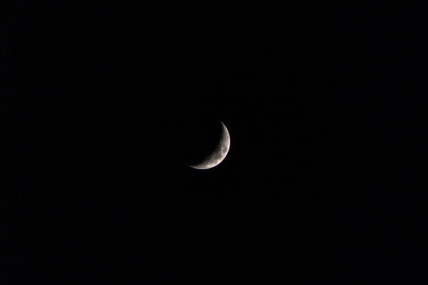 Part/Half moon in Dark Blue Night Sky with lots of space