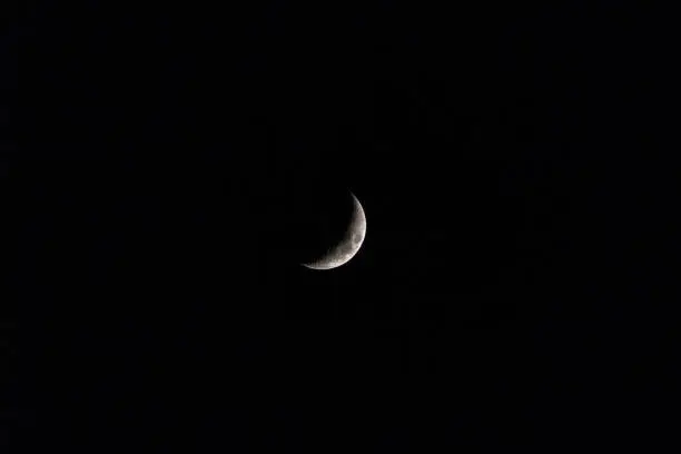 Part/Half moon in Dark Blue Night Sky with lots of space