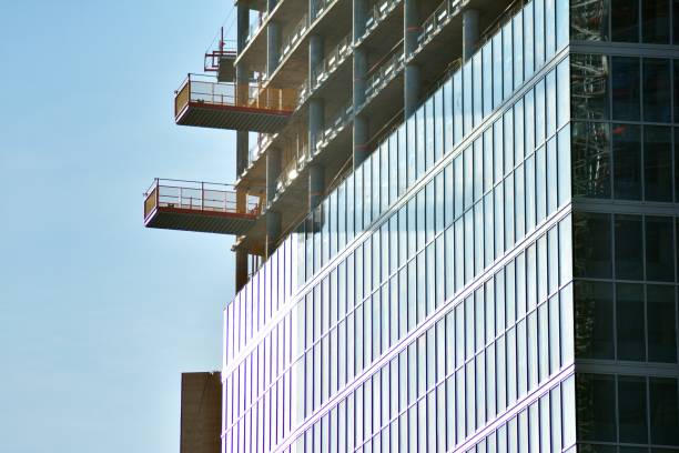 istock Detail view of skyscraper construction 1129183921