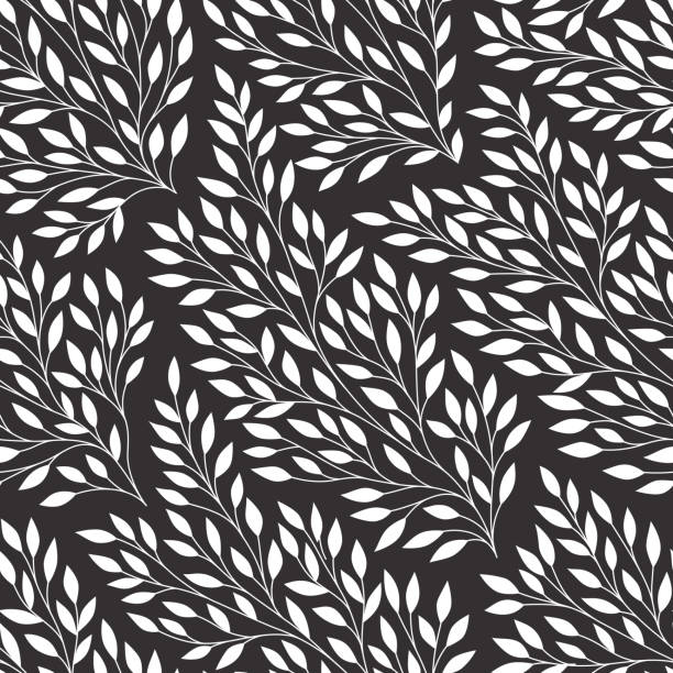 оставляет бесшовный узор. - foliate pattern stock illustrations