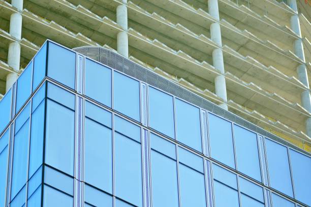 istock Detail view of skyscraper construction 1129185222