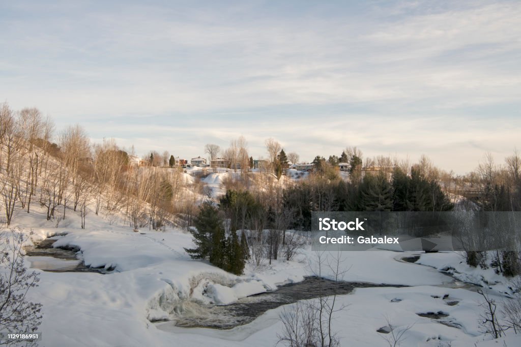 Shawinigan River Shawinigan River during the winter season 2014 Stock Photo