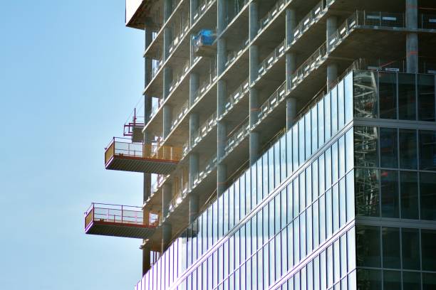 istock Detail view of skyscraper construction 1129187840