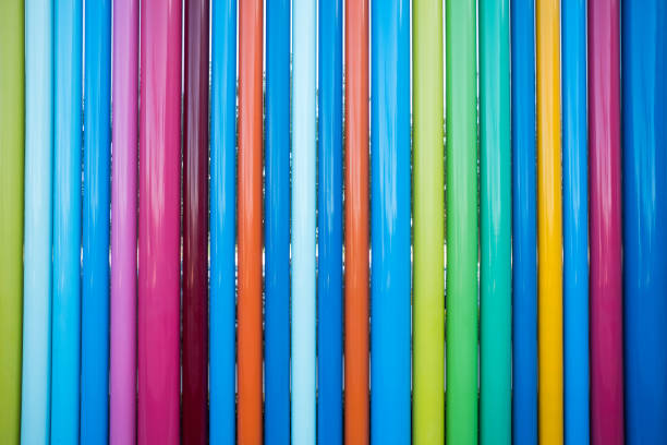 istock Colorful Metal Pole Background 1129188998