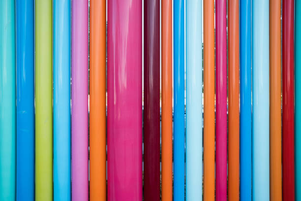 istock Colorful Metal Pole Background 1129189000