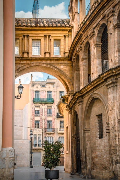 istock Valencia corridor arch between Cathedral and Basilica Spain 1129195304