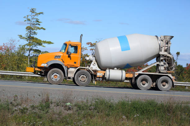 Cement truck on a highway