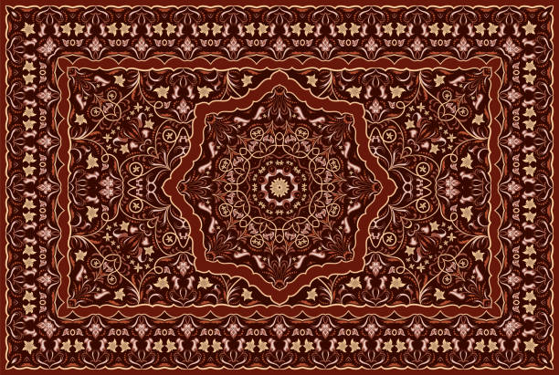illustrations, cliparts, dessins animés et icônes de tapis persan de couleur. - textile pattern rug floral pattern