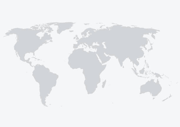 dünya haritası - beyaz illüstrasyonlar stock illustrations