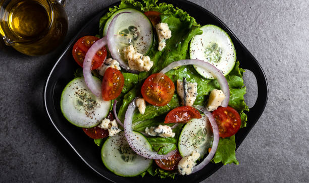 istock Fresh green salad with blue cheese 1129203197