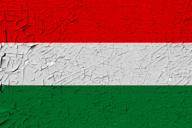 pintada bandera de hungría - hungary flag banner dirty fotografías e imágenes de stock