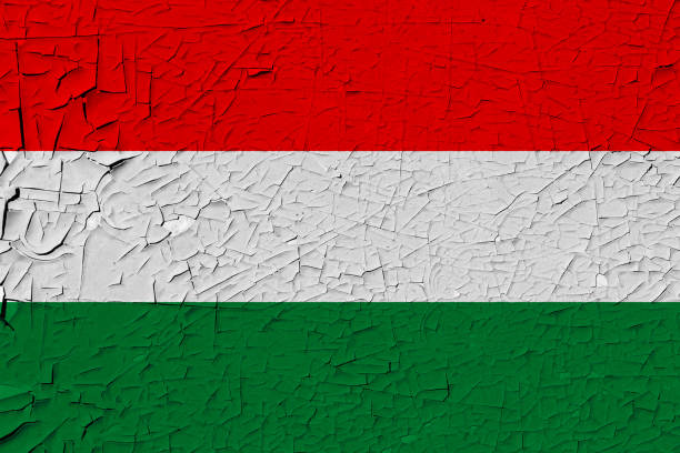 ungheria bandiera dipinta - hungary flag banner dirty foto e immagini stock