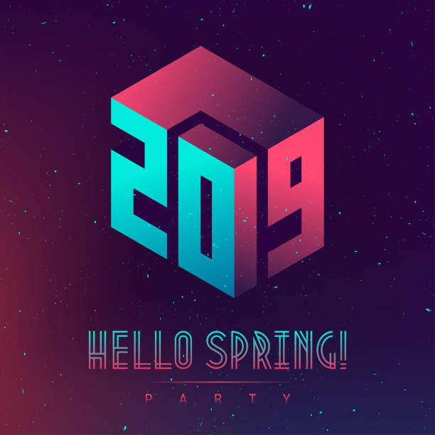 istock Hallo New Spring 2019 night party. Futuristic design posters with abstract 3d elements and gradients. Applicable for covers, placards, music posters, dj flyers and banner designs. Welcome to future. 1129209428